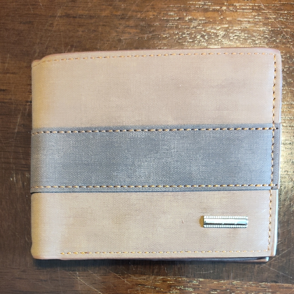 Men's Two-Tone Brown Bifold Wallet - Never Used